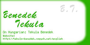 benedek tekula business card
